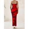 imagePRETTYGARDEN Womens Floral Maxi Dresses Summer 2025 Sexy Spaghetti Strap Slip Party Long Bodycon Mesh DressWine Red