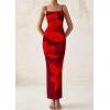imagePRETTYGARDEN Womens Floral Maxi Dresses Summer 2025 Sexy Spaghetti Strap Slip Party Long Bodycon Mesh DressWine Red