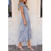 imagePRETTYGARDEN Womens Floral Midi Dress 2025 Summer Cap Sleeve Smocked Ruffle A Line Long Flowy Wedding Guest DressesGrey Blue