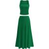 imagePRETTYGARDEN Skirt Sets Women 2 Piece Outfits 2025 Summer Casual Knit Tank Tops Flowy Midi Skirts Matching Vacation ClothesGreen