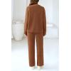 imagePRETTYGARDEN Womens 2 Piece Pullover Sweater Set Oversized V Neck Top Wide Leg Pants Fall Winter Fuzzy Lounge OutfitBrown