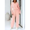 imagePRETTYGARDEN Womens 2 Piece Pullover Sweater Set Oversized V Neck Top Wide Leg Pants Fall Winter Fuzzy Lounge OutfitLight Pink