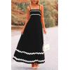 imagePRETTYGARDEN Womens 2025 Summer Flowy Maxi Dress Casual Sleeveless Spaghetti Strap Ruffle Beach Long DressesBlack