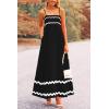 imagePRETTYGARDEN Womens 2025 Summer Flowy Maxi Dress Casual Sleeveless Spaghetti Strap Ruffle Beach Long DressesBlack