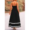 imagePRETTYGARDEN Womens 2025 Summer Flowy Maxi Dress Casual Sleeveless Spaghetti Strap Ruffle Beach Long DressesBlack