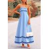 imagePRETTYGARDEN Womens 2025 Summer Flowy Maxi Dress Casual Sleeveless Spaghetti Strap Ruffle Beach Long DressesLight Blue