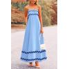imagePRETTYGARDEN Womens 2025 Summer Flowy Maxi Dress Casual Sleeveless Spaghetti Strap Ruffle Beach Long DressesLight Blue