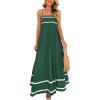 imagePRETTYGARDEN Womens 2025 Summer Flowy Maxi Dress Casual Sleeveless Spaghetti Strap Ruffle Beach Long DressesDark Green