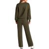 imagePRETTYGARDEN Womens 2 Piece Outfits 2025 Winter Long Sleeve Pullover Tops And Long Pants Lounge Sets TracksuitArmy Green