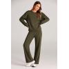 imagePRETTYGARDEN Womens 2 Piece Outfits 2025 Winter Long Sleeve Pullover Tops And Long Pants Lounge Sets TracksuitArmy Green