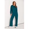 imagePRETTYGARDEN Womens 2 Piece Outfits 2025 Winter Long Sleeve Pullover Tops And Long Pants Lounge Sets TracksuitBlue Green