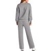 imagePRETTYGARDEN Womens 2 Piece Outfits 2025 Winter Long Sleeve Pullover Tops And Long Pants Lounge Sets TracksuitGrey