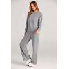 imagePRETTYGARDEN Womens 2 Piece Outfits 2025 Winter Long Sleeve Pullover Tops And Long Pants Lounge Sets TracksuitGrey