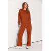 imagePRETTYGARDEN Womens 2 Piece Outfits 2025 Winter Long Sleeve Pullover Tops And Long Pants Lounge Sets TracksuitOrange