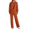 imagePRETTYGARDEN Womens 2 Piece Outfits 2025 Winter Long Sleeve Pullover Tops And Long Pants Lounge Sets TracksuitOrange