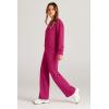 imagePRETTYGARDEN Womens 2 Piece Outfits 2025 Winter Long Sleeve Pullover Tops And Long Pants Lounge Sets TracksuitRose Red