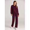 imagePRETTYGARDEN Womens 2 Piece Outfits 2025 Winter Long Sleeve Pullover Tops And Long Pants Lounge Sets TracksuitWine Red