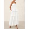 imagePRETTYGARDEN Womens Maxi Dress 2025 Summer Off Shoulder Smocked Tiered Ruffle Long Flowy Dresses Casual Beach SundressWhite