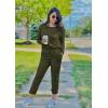 imagePRETTYGARDEN Womens Spring Fall 2 Piece Lounge Outfit Long Sleeve Crewneck Pullover Tops High Waisted Pants Set TracksuitArmy Green