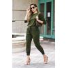 imagePRETTYGARDEN Womens Spring Fall 2 Piece Lounge Outfit Long Sleeve Crewneck Pullover Tops High Waisted Pants Set TracksuitArmy Green