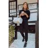 imagePRETTYGARDEN Womens Spring Fall 2 Piece Lounge Outfit Long Sleeve Crewneck Pullover Tops High Waisted Pants Set TracksuitBlack