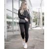 imagePRETTYGARDEN Womens Spring Fall 2 Piece Lounge Outfit Long Sleeve Crewneck Pullover Tops High Waisted Pants Set TracksuitBlack