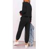 imagePRETTYGARDEN Womens Spring Fall 2 Piece Lounge Outfit Long Sleeve Crewneck Pullover Tops High Waisted Pants Set TracksuitPatternedblack
