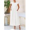 imagePRETTYGARDEN Womens 2025 Summer Casual Long Dresses Cap Sleeve Patchwork A Line Flowy Modest Elegant Homecoming Maxi DressWhite