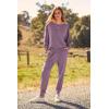 imagePRETTYGARDEN Womens Spring Fall Fashion Outfits 2 Piece Sweatsuit Long Sleeve Pullover Long Pants Ribbed Matching Lounge SetDeep Purple
