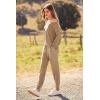 imagePRETTYGARDEN Womens Spring Fall Fashion Outfits 2 Piece Sweatsuit Long Sleeve Pullover Long Pants Ribbed Matching Lounge SetKhaki