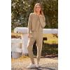 imagePRETTYGARDEN Womens Spring Fall Fashion Outfits 2 Piece Sweatsuit Long Sleeve Pullover Long Pants Ribbed Matching Lounge SetKhaki