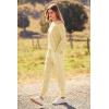 imagePRETTYGARDEN Womens Spring Fall Fashion Outfits 2 Piece Sweatsuit Long Sleeve Pullover Long Pants Ribbed Matching Lounge SetLight Khaki