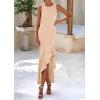 imagePRETTYGARDEN Womens Summer Bodycon Maxi Dress 2025 Sleeveless Ruffle Mermaid Cocktail Wedding Guest Formal Long DressesApricot