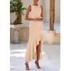 imagePRETTYGARDEN Womens Summer Bodycon Maxi Dress 2025 Sleeveless Ruffle Mermaid Cocktail Wedding Guest Formal Long DressesApricot