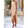 imagePRETTYGARDEN Womens Summer Bodycon Maxi Dress 2025 Sleeveless Ruffle Mermaid Cocktail Wedding Guest Formal Long DressesApricot