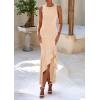 imagePRETTYGARDEN Womens Summer Bodycon Maxi Dress 2025 Sleeveless Ruffle Mermaid Cocktail Wedding Guest Formal Long DressesApricot