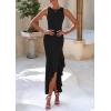 imagePRETTYGARDEN Womens Summer Bodycon Maxi Dress 2025 Sleeveless Ruffle Mermaid Cocktail Wedding Guest Formal Long DressesBlack