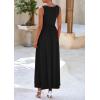 imagePRETTYGARDEN Womens Summer Bodycon Maxi Dress 2025 Sleeveless Ruffle Mermaid Cocktail Wedding Guest Formal Long DressesBlack