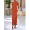 imagePRETTYGARDEN Womens Summer Bodycon Maxi Dress 2025 Sleeveless Ruffle Mermaid Cocktail Wedding Guest Formal Long DressesBrick Red
