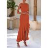 imagePRETTYGARDEN Womens Summer Bodycon Maxi Dress 2025 Sleeveless Ruffle Mermaid Cocktail Wedding Guest Formal Long DressesBrick Red