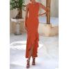 imagePRETTYGARDEN Womens Summer Bodycon Maxi Dress 2025 Sleeveless Ruffle Mermaid Cocktail Wedding Guest Formal Long DressesBrick Red