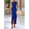 imagePRETTYGARDEN Womens Summer Bodycon Maxi Dress 2025 Sleeveless Ruffle Mermaid Cocktail Wedding Guest Formal Long DressesBrilliant Blue