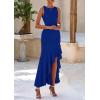 imagePRETTYGARDEN Womens Summer Bodycon Maxi Dress 2025 Sleeveless Ruffle Mermaid Cocktail Wedding Guest Formal Long DressesBrilliant Blue
