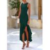imagePRETTYGARDEN Womens Summer Bodycon Maxi Dress 2025 Sleeveless Ruffle Mermaid Cocktail Wedding Guest Formal Long DressesDark Green