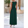 imagePRETTYGARDEN Womens Summer Bodycon Maxi Dress 2025 Sleeveless Ruffle Mermaid Cocktail Wedding Guest Formal Long DressesDark Green