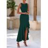 imagePRETTYGARDEN Womens Summer Bodycon Maxi Dress 2025 Sleeveless Ruffle Mermaid Cocktail Wedding Guest Formal Long DressesDark Green
