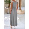 imagePRETTYGARDEN Womens Summer Bodycon Maxi Dress 2025 Sleeveless Ruffle Mermaid Cocktail Wedding Guest Formal Long DressesGrey