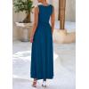 imagePRETTYGARDEN Womens Summer Bodycon Maxi Dress 2025 Sleeveless Ruffle Mermaid Cocktail Wedding Guest Formal Long DressesLake Blue