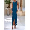 imagePRETTYGARDEN Womens Summer Bodycon Maxi Dress 2025 Sleeveless Ruffle Mermaid Cocktail Wedding Guest Formal Long DressesLake Blue
