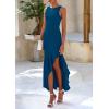 imagePRETTYGARDEN Womens Summer Bodycon Maxi Dress 2025 Sleeveless Ruffle Mermaid Cocktail Wedding Guest Formal Long DressesLake Blue